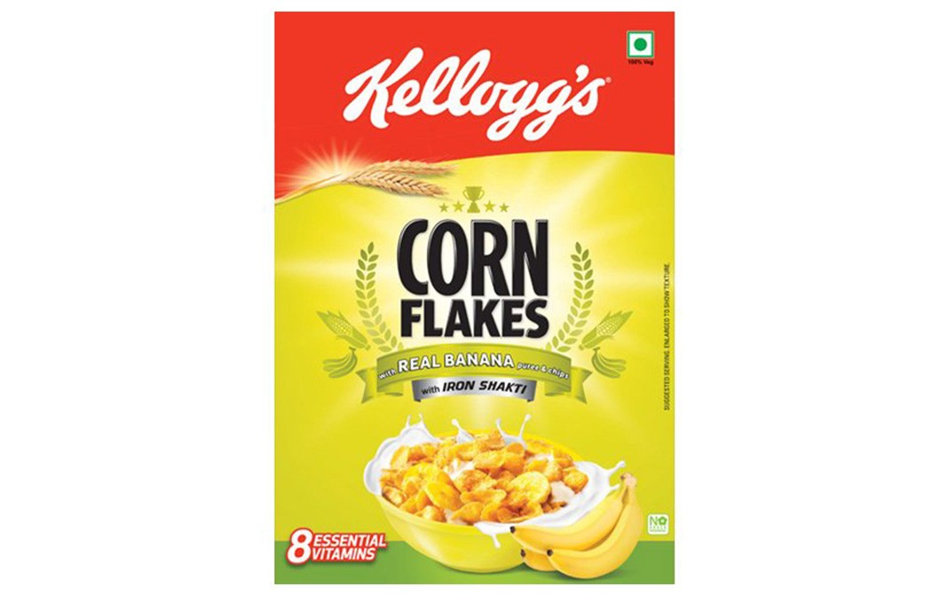Kellogg's Corn Flakes Real Banana Puree & Chips   Box  300 grams